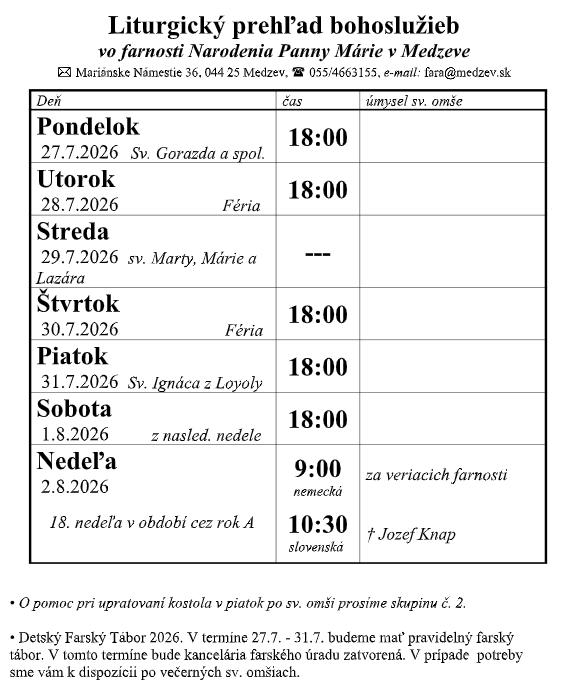 bohoslužby bohoslužby